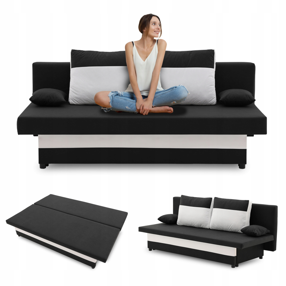Kanapa SONY Rozkładana Wygodna Sofa z FUNKCJĄ SPANIA Wersalka Łatwy Montaż