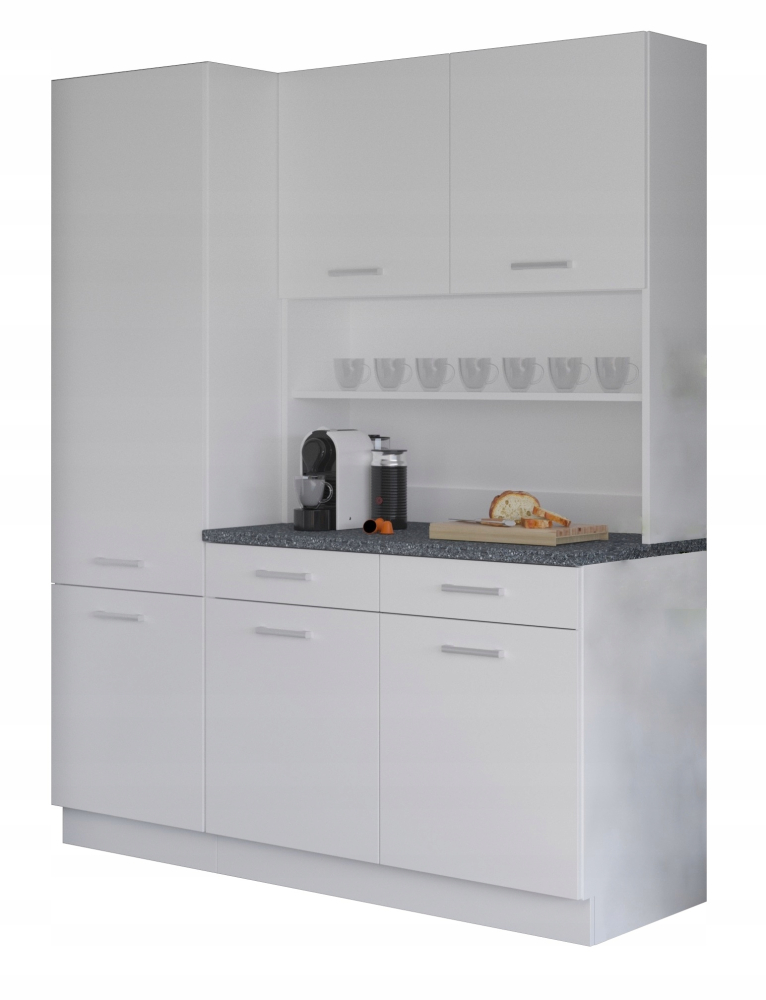Kredens bufet do kuchni zestaw mebli kuchennych 150 cm MOKKA biały