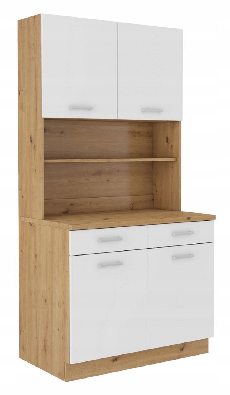 Kredens do kuchni bufet kuchenny 100 cm MOKKA dąb artisan biały