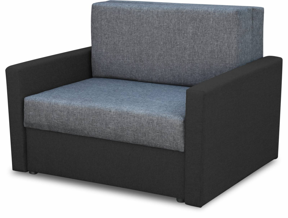 Sofa fotel amerykanka rozkładana z funkcją spania TEDI Czarna/Grafitowa