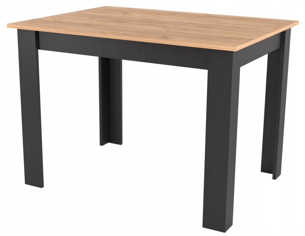 Stół Kuchenny Stolik do Jadalni Kuchni Salonu 120x80 Dąb Craft Nogi Czarne