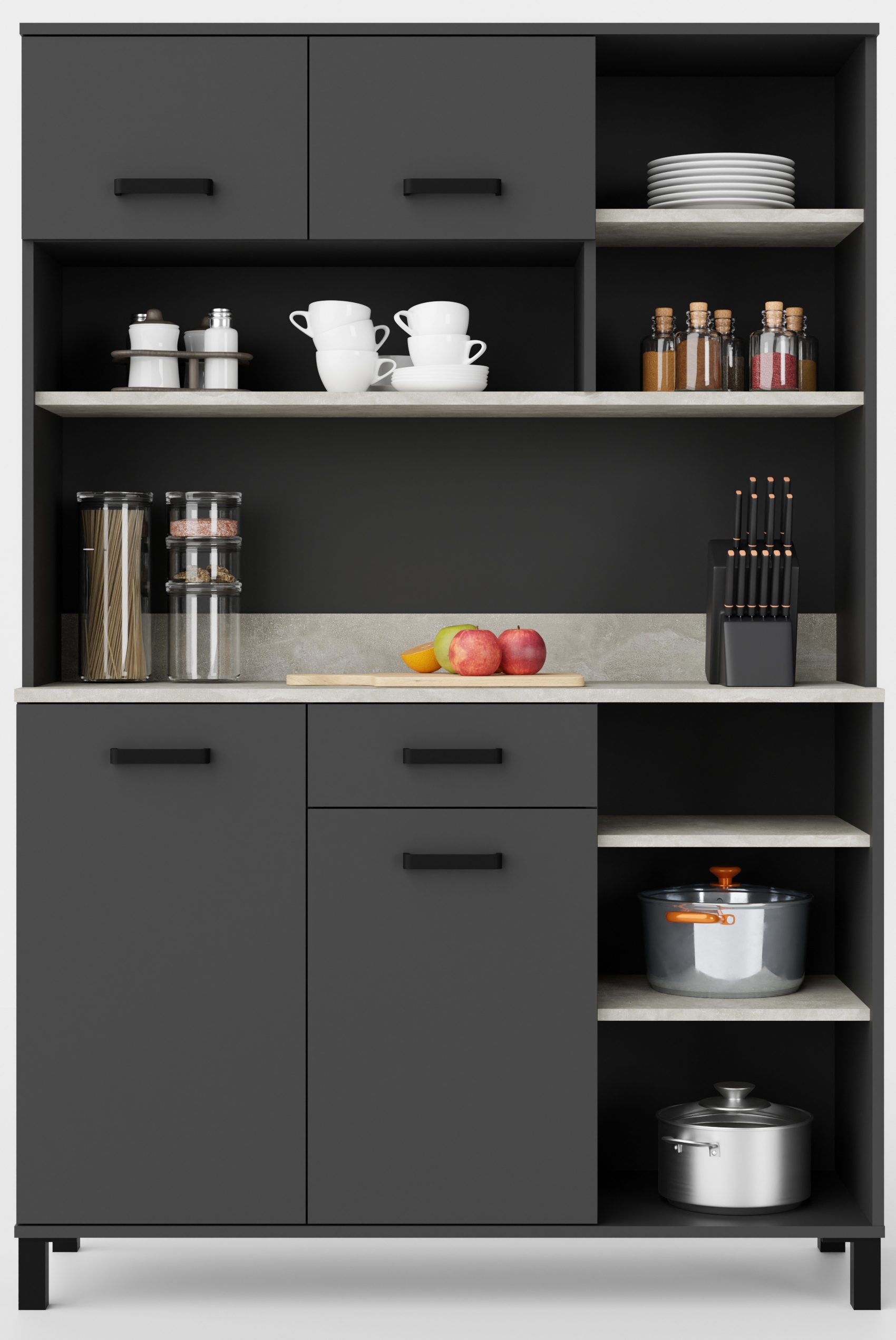 Kredens bufet do kuchni zestaw mebli kuchennych 120 cm LARIVA antracyt Kod producenta LARIVA_B120