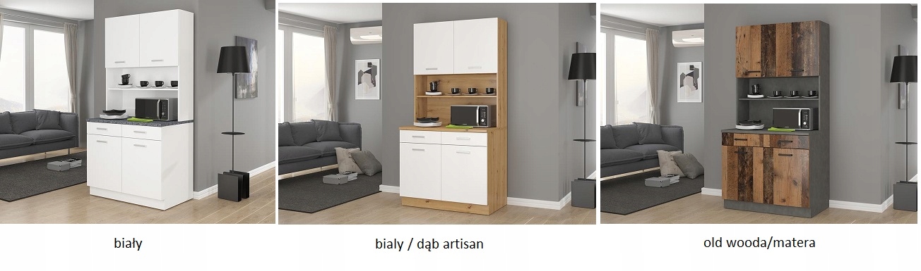 Kredens, bufet Maria 100 cm - 3 kolory Kolor mebla biały