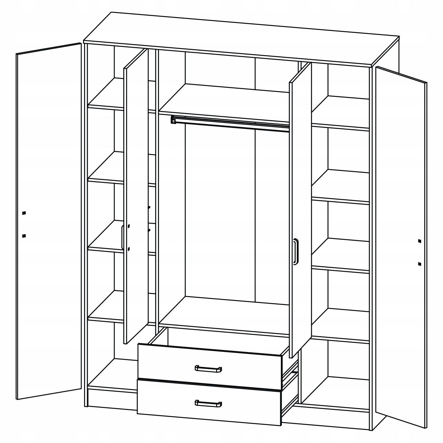 SZAFA CENTO 160X205 BIAŁA Z LUSTREM EAN (GTIN) 5901002117923