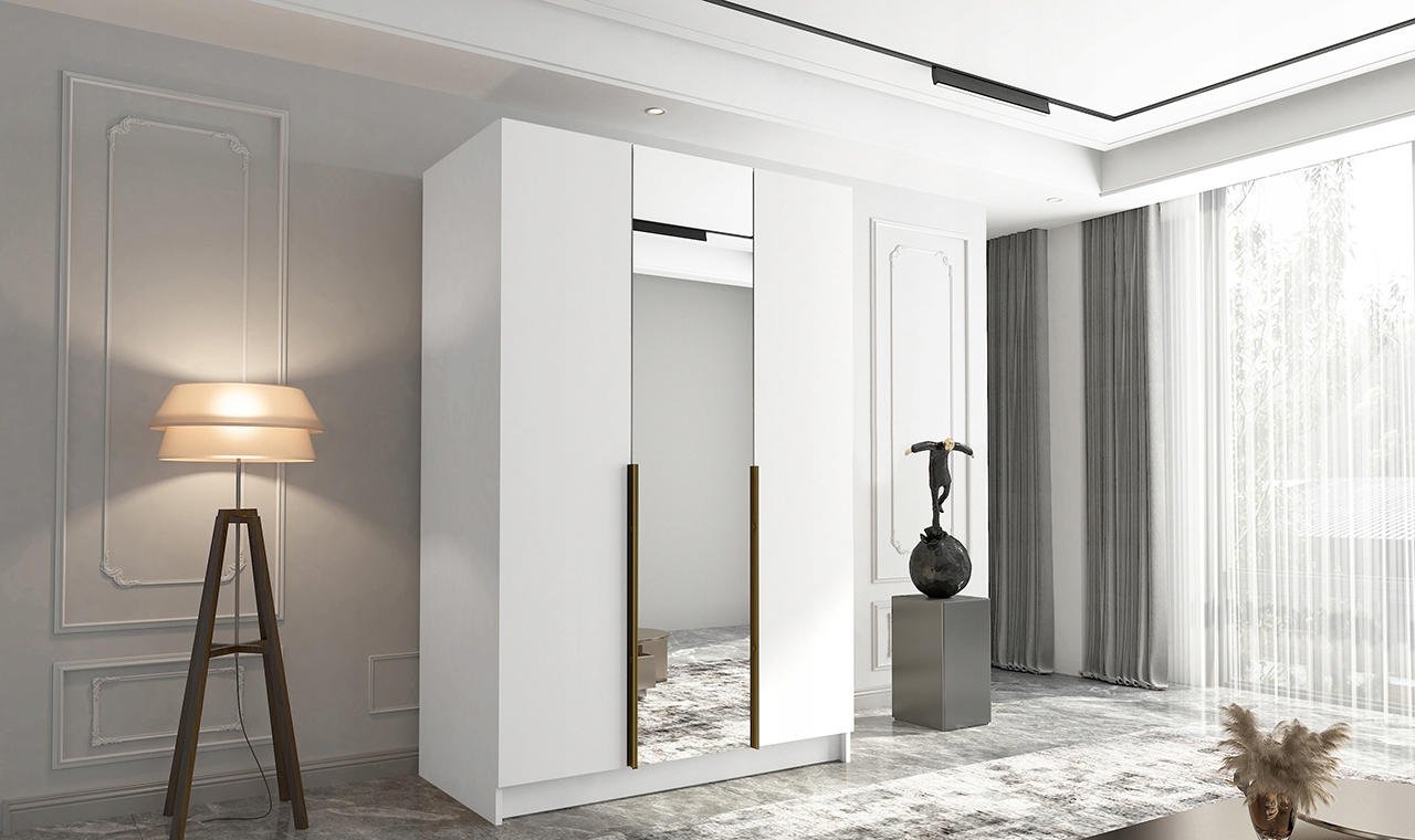 SZAFA UCHYLNA Calia II 150 cm z LUSTREM - GARDEROBA 3-drzwiowa KLASYCZNA EAN (GTIN) 5907085609928