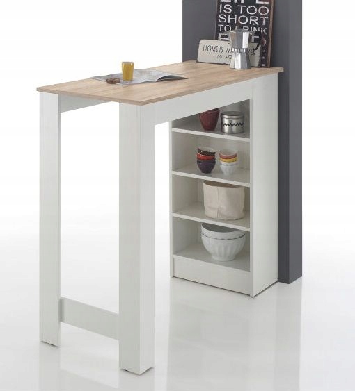 Stolik barowy bar biały dąb artisan wyspa kuchenna 115x103 Mohito Kształt blatu prostokątny