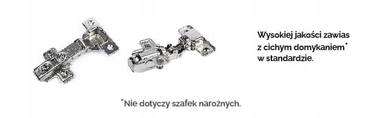 Meble kuchenne Lara biały połysk 230 na 370cm Materiał płyta laminowana