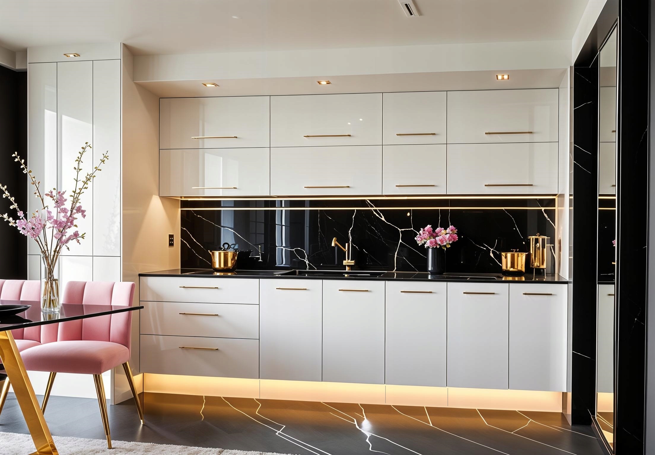Meble Kuchenne Pure Line 280cm SZARY POŁYSK MDF Kuchnia Blat Szafki 2,8m Rodzaj szafek pod zlewozmywak stojąca wisząca