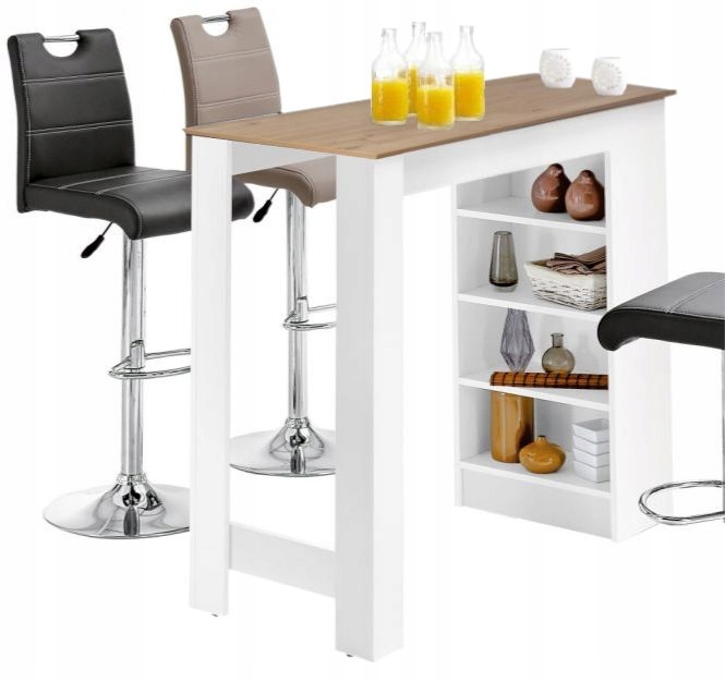Stolik barowy bar biały dąb artisan wyspa kuchenna 115x103 Mohito